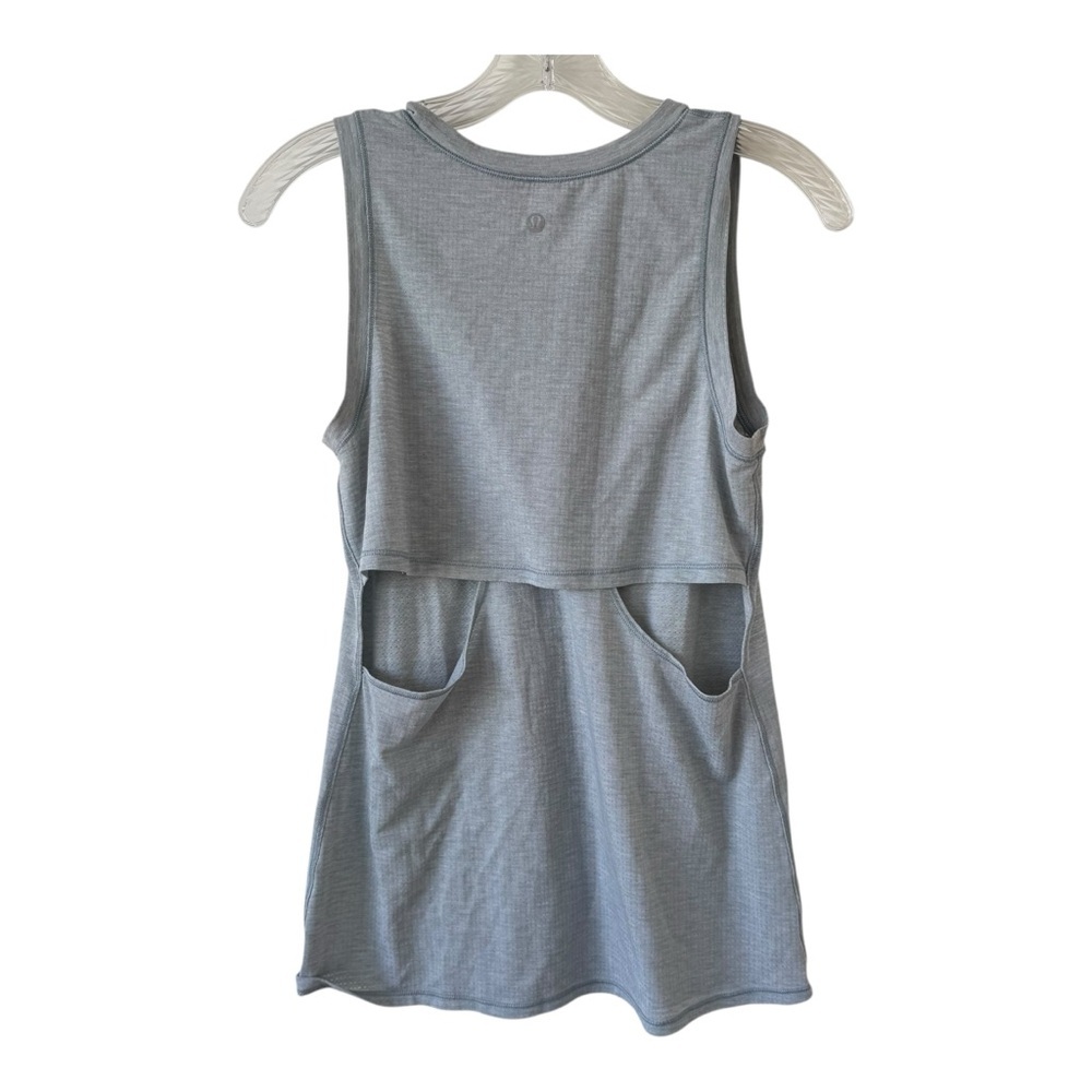 Lululemon Pushing Limits Gray Cut Out Back Muscle Tank